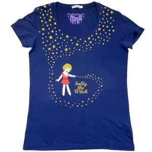 NWOT ✨ Uniqlo Sally the Witch fitted tee in navy blue✨ Size Medium